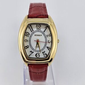 Gossip Women's Watch 31MM White Dial Red Leather Band Straps New Battery